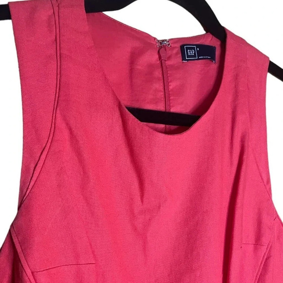 GAP Women's Coral Linen Dress with Pockets Size 0 Summer Vacation Tropical Cute - Picture 8 of 10